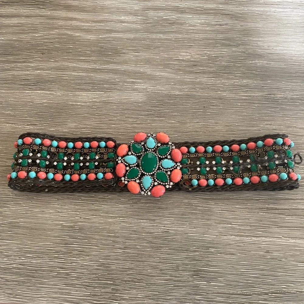 Kenneth Jay Lane Vintage 1960s Bejeweled Belt in need of TLC - Picture 2 of 4